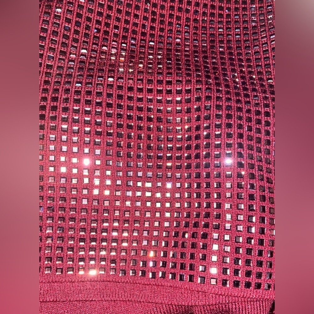 RetroFête Rue Burgundy Sequin Mini Dress XS | Designer Evening (As Is) - Picture 12 of 15